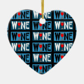 Patroon rode wijn keramisch ornament (Voorkant)