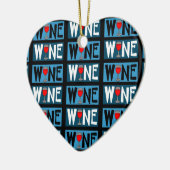 Patroon rode wijn keramisch ornament (Links)