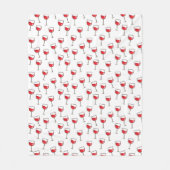 Patroon rode wijn op wit glas fleece deken (Voorkant)