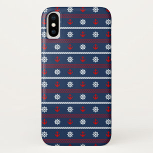 Patroon rode witte en blauwe oceaan iPhone x hoesje