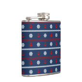 Patroon rode witte en blauwe oceaan heupfles (Rechts)