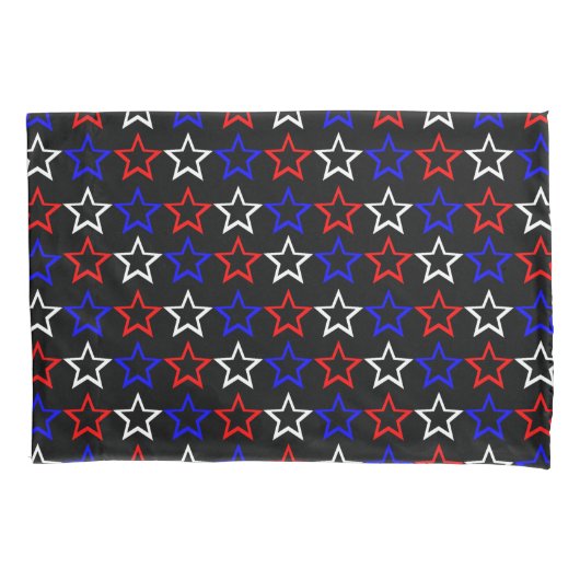 Patroon rode witte en blauwe sterren kussensloop (Voorkant)