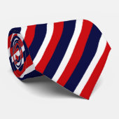 Patroon rode witte en blauwe strepen stropdas (Opgerold)