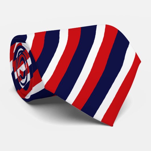 Patroon rode witte en blauwe strepen stropdas (Opgerold)