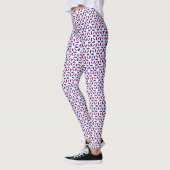 Patroon rode witte en blauwe Tegel Leggings (Links)