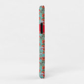 Patroon rood en Aqua Poppies op maat Case-Mate iPhone Case (Achterkant/rechts)