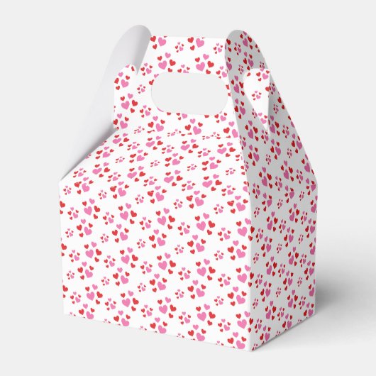 Patroon rood en roze harten bedankdoosjes (Voorkant Zijde)