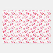 Patroon rood en roze harten inpakpapier vel (Voorkant 3)