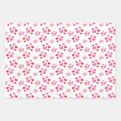Patroon rood en roze harten inpakpapier vel (Voorkant 2)