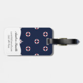 Patroon rood en wit buoy bagagelabel (Achterkant horizontaal)