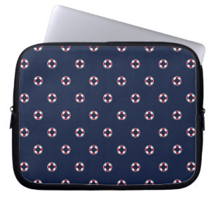 Patroon rood en wit buoy laptop sleeve