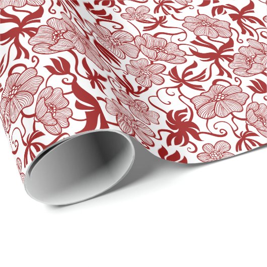 Patroon rood en wit cadeaupapier (Rol Hoek)