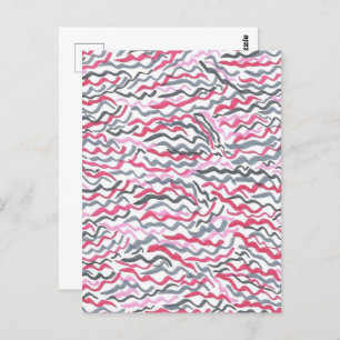 Patroon Rood en Zwart Squiggles Briefkaart