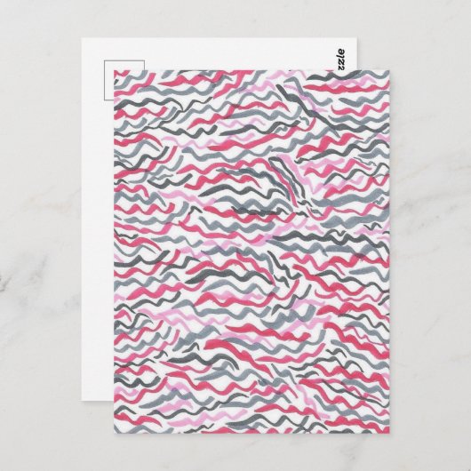 Patroon Rood en Zwart Squiggles Briefkaart (Voorkant / Achterkant)