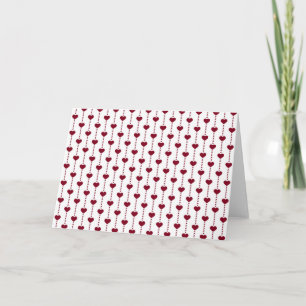 Patroon/rood hart feestdagen kaart
