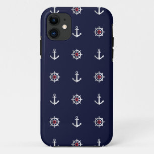 Patroon rood wit en blauw anker iPhone 11 hoesje