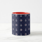 Patroon rood wit en blauw anker mok (Midden)