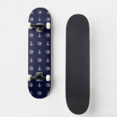 Patroon rood wit en blauw anker skateboard (Voorkant)
