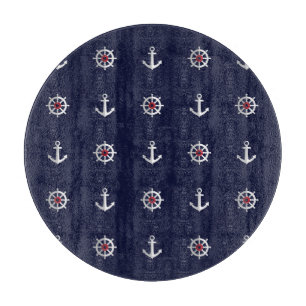 Patroon rood wit en blauw anker snijplank