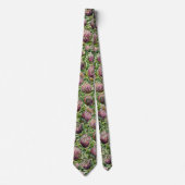 Patroon roze en groene Protea Flowers Stropdas (Voorkant)