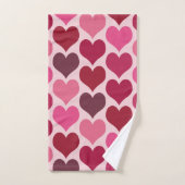 Patroon roze en rode harten bad handdoek (Handdoek)