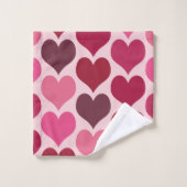 Patroon roze en rode harten bad handdoek (Wasdoekje)