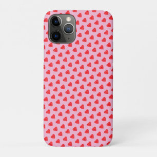 Patroon roze en rode harten iPhone 11 pro hoesje
