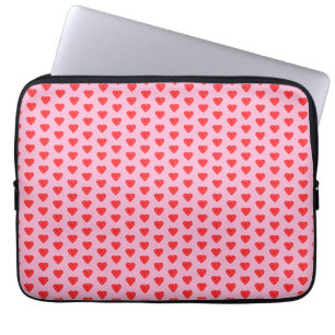 Patroon roze en rode harten laptop sleeve