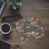 Patroon roze waterverf botanische grijze muismat