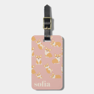Patroon Schattige Corgi bagagelabel voor hondenlie