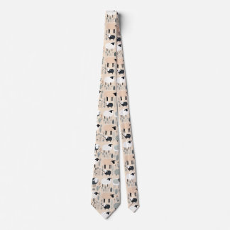 Patroon Schattige schapenpastel Beige Kleur minima Stropdas