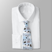Patroon Schattige Schapenpastel Blauw Kleur Minima Stropdas (Gebonden)