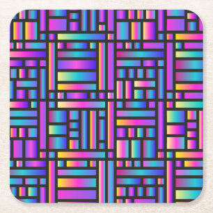 Patroon Stijlvol Matig Mode Geometrisch Tartan Vierkante Kartonnen Onderzetter