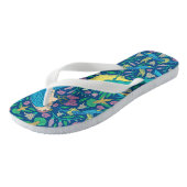 Patroon ter illustratie van tropische vogels en bl teenslippers (Schuin)