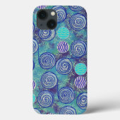 Patroon Tie Dye Blue Circles Case-Mate iPhone Case (Achterkant)