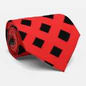 Patroon Trendy & Chic Red & Black Stripe Stropdas (Opgerold)