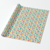 Patroon Tropische Fruit Watermelon Pineappel Cadeaupapier (Uitgerold)