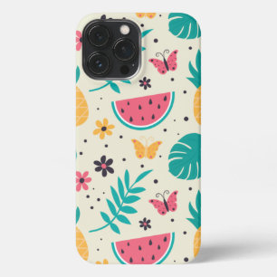 Patroon Tropische Fruit Watermelon Pineappel iPhone 13 Pro Max Hoesje