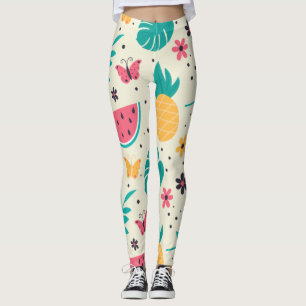 Patroon Tropische Fruit Watermelon Pineappel Leggings