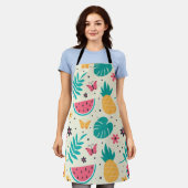 Patroon Tropische Fruit Watermelon Pineappel Schort (Gedragen)