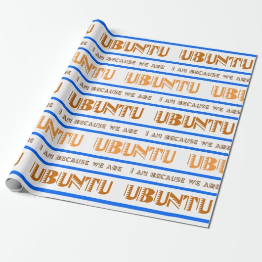 Patroon UBUNTU, ik ben omdat we in het Swahili zij Cadeaupapier (Uitgerold)