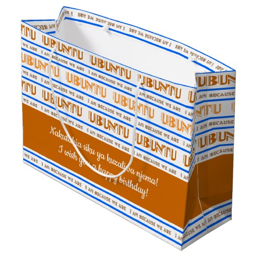 Patroon UBUNTU, ik ben omdat we in het Swahili zij Groot Cadeauzakje (Achterkant Gekanteld)