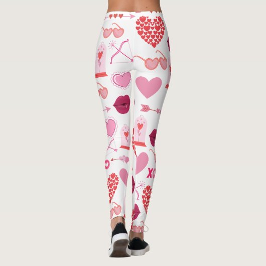 Patroon Valentijn`s Day 2024 achtergrond met hart Leggings (Achterkant)