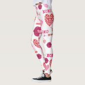 Patroon Valentijn`s Day 2024 achtergrond met hart Leggings (Links)