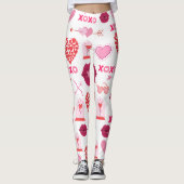 Patroon Valentijn`s Day 2024 achtergrond met hart Leggings (Voorkant)