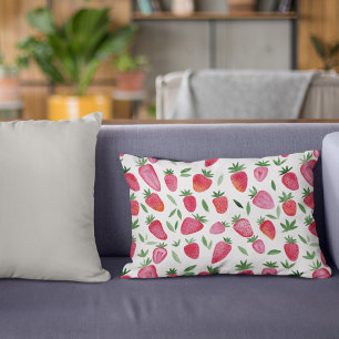 patroon van aardbeien in de waterverf accent kussen