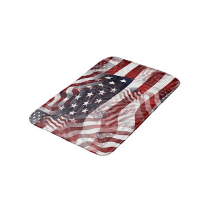 Patroon van Amerikaanse vlag Red White Blue Stripe Badmat