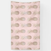 patroon van ananassen met gulden en blozen spandoek (Verticaal)