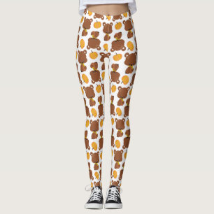 Patroon van Beren, luiers, Herfst, pompoenen Leggings