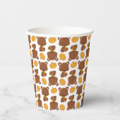 Patroon van Beren, luiers, Herfst, pompoenen Papieren Bekers (Voorkant)